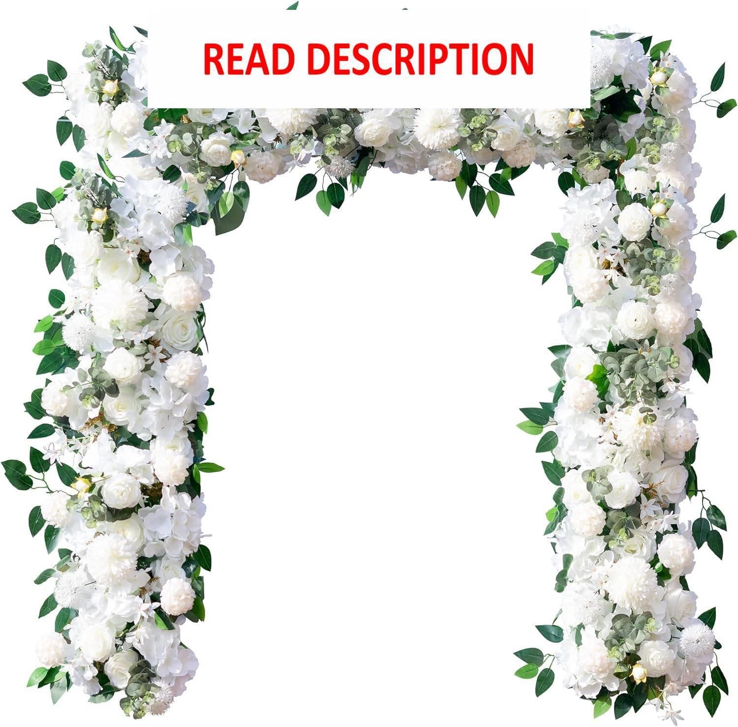 KAHAUL 2PC White Floral Swag  Arch Decor