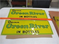 2 Green River metal signs