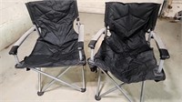 Black folding Camping Chair Pair
