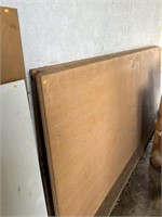 Nine pieces of particleboard double veneer faced,
