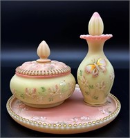 Stunning Fenton Burmese Vanity Set 273/3000 By T