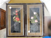 2 FLORAL 3-D PICTURES