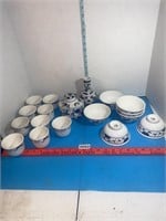 Cameo China Blue Lotus Pattern - Porcelain