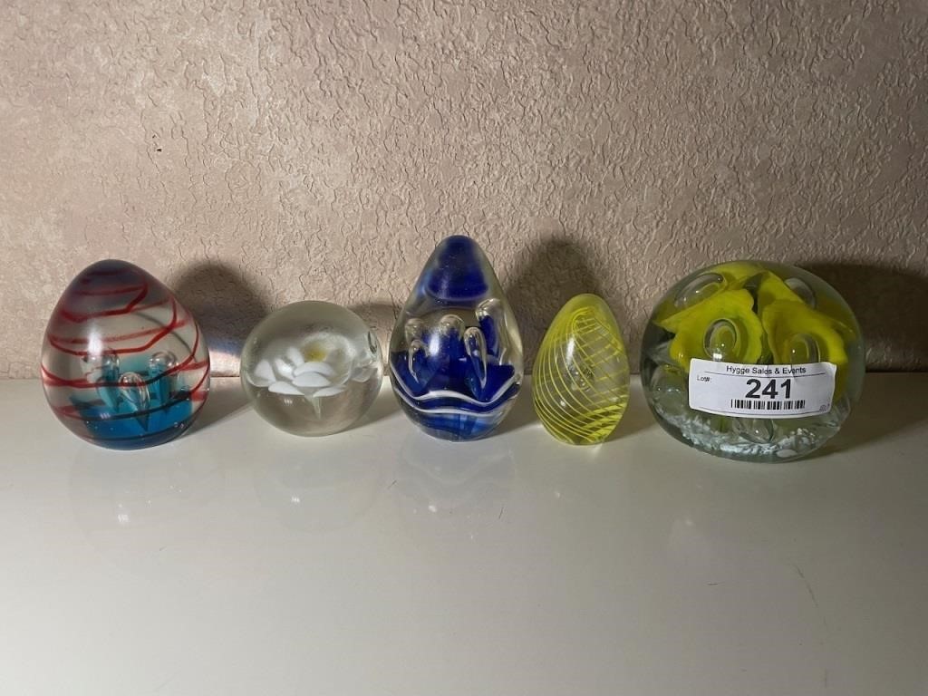 Group of Glass Paper Weights