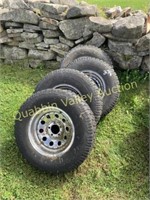 SET OF 4 GOODYEAR TIRES MOUNTED ON RIMS