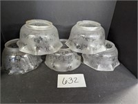 Lot of 5 Etched Lamp Shades