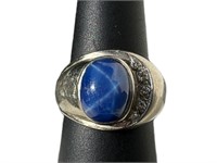 Exquisite 14k Lindy Star Sapphire, Diamond Ring