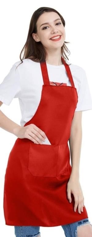 New pack of 2 NOBONDO Bib Apron - Unisex Red