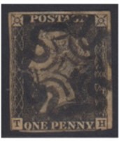 Great Britain Stamp #1 Used spacefiller CV $375