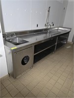 SS COFFEE  STATION W/ SINK & DOUBLE  SHELF