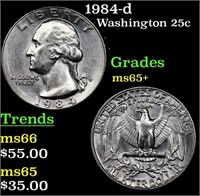 1984-d Washington Quarter 25c Grades GEM+ Unc