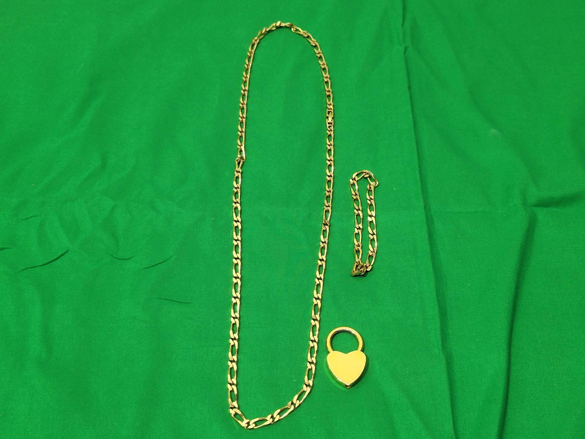 Necklace & Bracelet Set & Heart Keychain