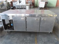 3 Door Underbench Fridge Unit with S/S Bench