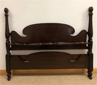 SOLID MAHOGANY POSTER BED- DOUBLE WITH RAILS