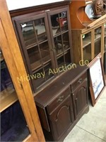 SERVER WITH DROP SIDES AND GLASS FRONT CABINET
