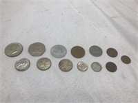Assortment of coins from Canada, USA, England a