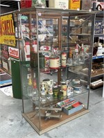 Large Nickel Plated Glass Shop Display Cabinet.