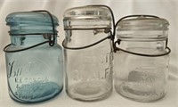 Lot of 3 vintage advertising jars