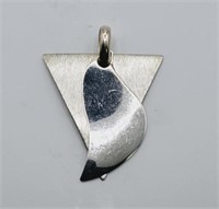 Vintage Sterling Silver Triangle Necklace Pendant
