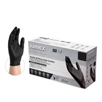 AMMEX Black Nitrile Disposable Exam Gloves  3