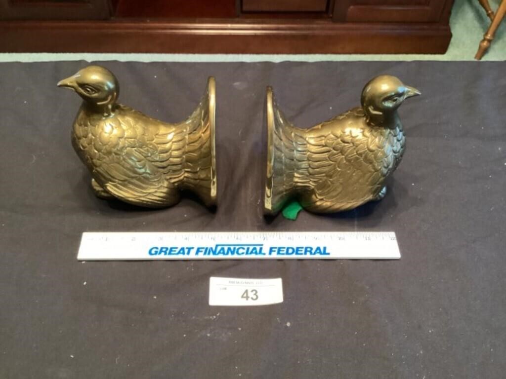 Brass dove bookends