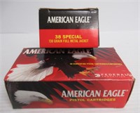 (100) American Eagle 38 special 130GR FMJ in
