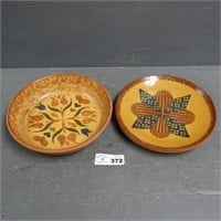 Pair of Ned Foltz Redware Pottery Plates