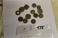 LOT OF 13 INDIA COINS