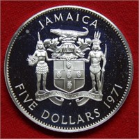 1971 Jamaica $5 Silver Commemorative