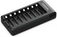 POWEROWL 8 Bay AA AAA Battery Charger, USB