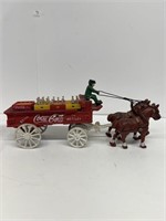Cast-iron Coca-Cola wagon and horse