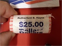 RUTHER B HAYES PRESIDENTIAL DOLLAR BANK $25  ROLL