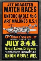 Vintage 1964 Great Lakes Dragway Races Poster