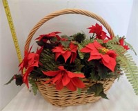 Christmas Basket w/Poinsettias