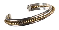 12KT GF Sterling Silver Braided Cuff Bracelet