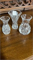 Three Small Waterford Vases