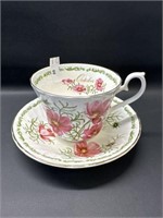Royal Kendal October floral cup & saucer