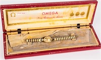 Jewelry 14kt Gold Omega Wrist Watch w/ Box