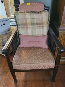 1970'S ARM CHAIR W/WICKER SIDES