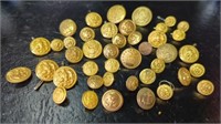 Vintage Brass Military Buttons