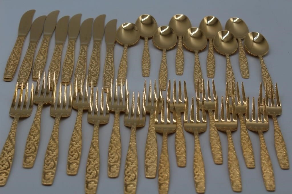 Gold Tone Silverware Set