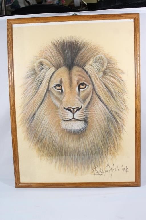 Handrawn African Lion Signed