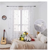 Sky Trend Kids Girls Star Unicorn Sheer Curtains