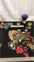 Costume jewelry, watches, glass ring holder