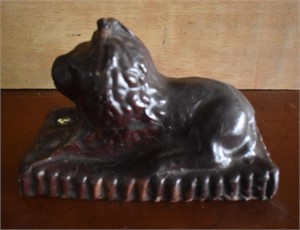 Redware Figure of Lion w/ Chip