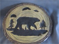 Garden Stepping Stone with Forest/bear etchings.