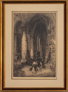 Hedley Fitton "Morning St. Etienne..." Etching