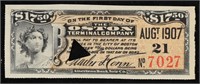 1907 Boston Terminal Company $17.50 Note Grades Se