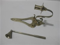 Brass Candle Holder & Candle Snuffer
