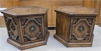 Pair Of MCM Hexagon End Tables